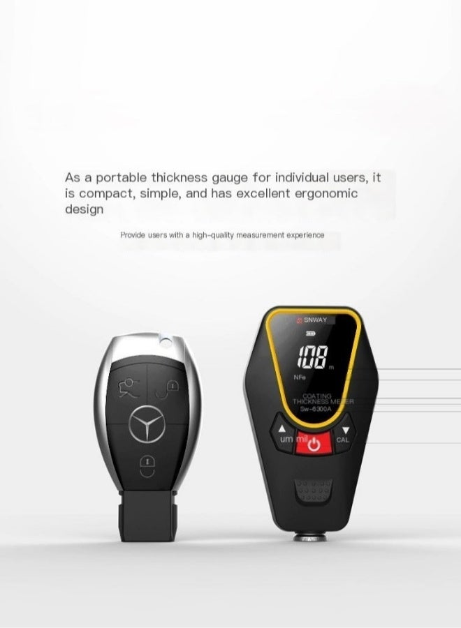 إس إن دي واي مقياس سماكة الطلاء SNDWAY للسيارات، مقياس سماكة الطلاء اليدوي مع شاشة LCD مزودة بإضاءة خلفية، مدى القياس 0~1200 ميكرون، دقة 0.01 ميكرون، كشف تلقائي لـ Fe/NFe، وحدة القياس ميكرون/ميلز، إيقاف تلقائي - Image 5