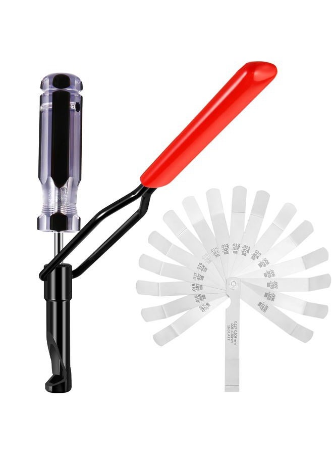 lizenoz Valve Lash Adjustment Tool with Angled Feeler Gauge, Compatible with Honda, Toyota, Nissan, and Other Japanese Vehicle Engines, 10mm Jam Nut Valve Adjustment Tool with Slotted Valve Adjusting Stud - Image 1