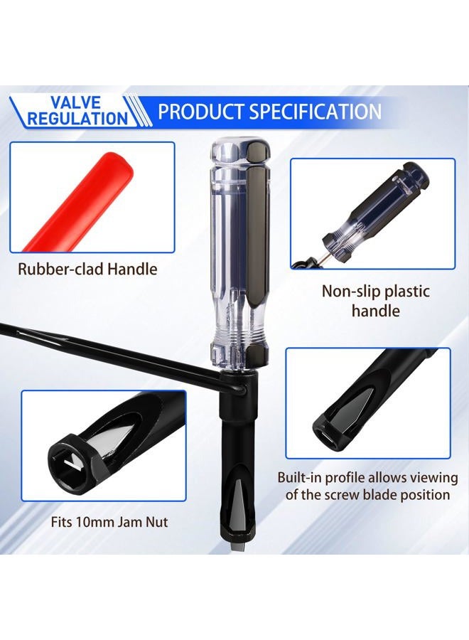 lizenoz Valve Lash Adjustment Tool with Angled Feeler Gauge, Compatible with Honda, Toyota, Nissan, and Other Japanese Vehicle Engines, 10mm Jam Nut Valve Adjustment Tool with Slotted Valve Adjusting Stud - Image 3
