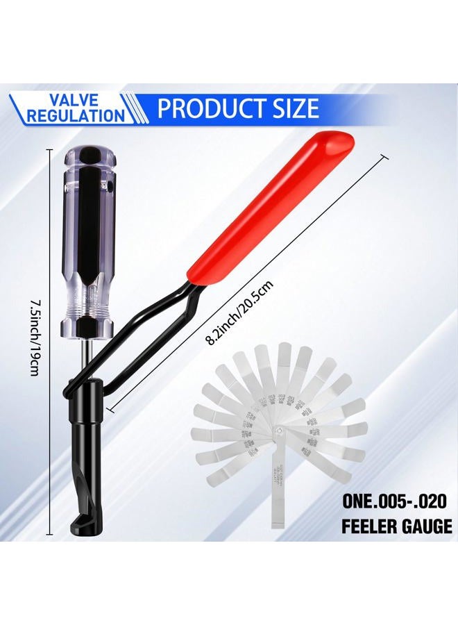 lizenoz Valve Lash Adjustment Tool with Angled Feeler Gauge, Compatible with Honda, Toyota, Nissan, and Other Japanese Vehicle Engines, 10mm Jam Nut Valve Adjustment Tool with Slotted Valve Adjusting Stud - Image 2