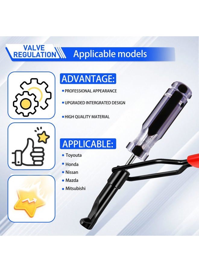 lizenoz Valve Lash Adjustment Tool with Angled Feeler Gauge, Compatible with Honda, Toyota, Nissan, and Other Japanese Vehicle Engines, 10mm Jam Nut Valve Adjustment Tool with Slotted Valve Adjusting Stud - Image 5