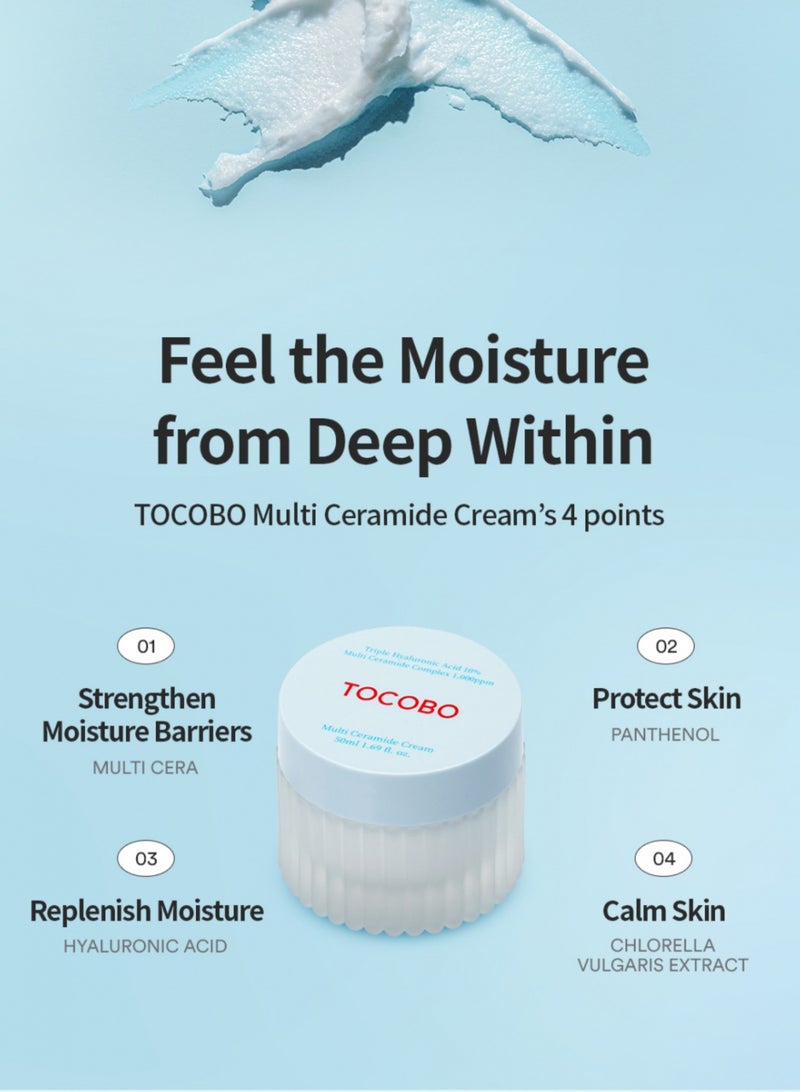 TOCOBO Multi Ceramide Cream 50ml – Moisturizing Cream with Ceramides for Sensitive Skin – Korean Skincare with Natural Ingredients – Cruelty-Free, Vegan - Image 4