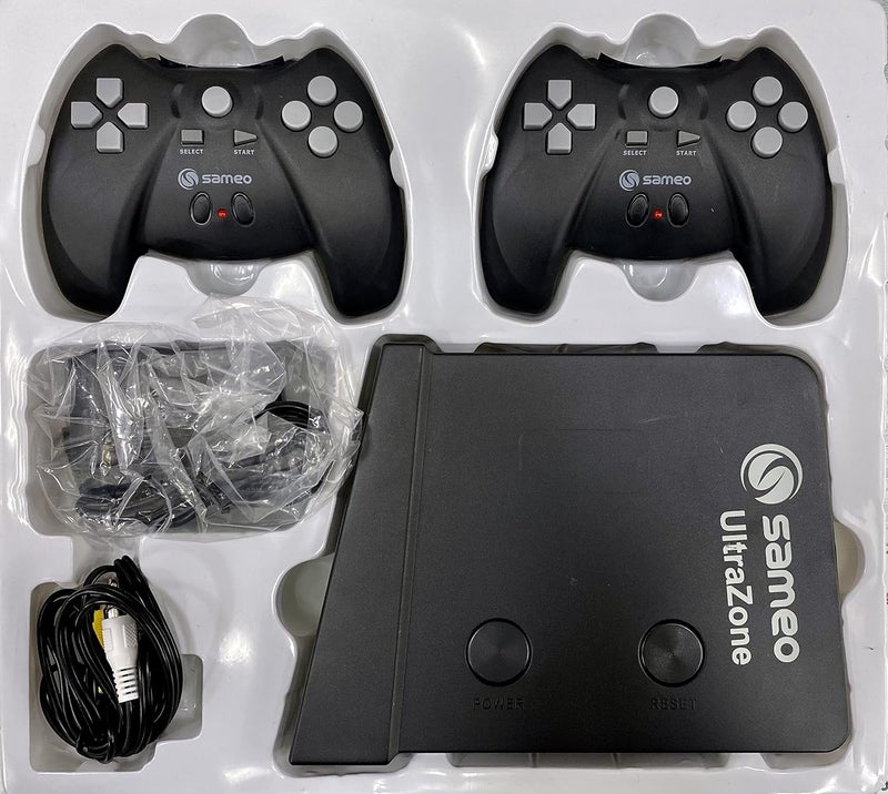 Sameo وحدة تحكم ألعاب ULTRAZONE اللاسلكية 8 بت للتلفاز مع عصا تحكم لاسلكية 2 | 362 لعبة مدمجة | مثالية للبالغين والأطفال والأولاد والبنات | ضمان 6 أشهر (أسود) - Image 2