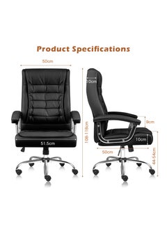 AnneFish Executive Office Chair Adjustable Leather Chair High Back Swivel Office Desk Chair with Padded Armrest Spring Seat Computer Desk Chair for Home Office  - Image 4