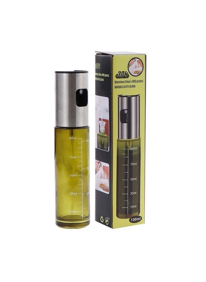 Oil Sprayer for Cooking, 100ml Glass Oil Spray Bottle with 304 Stainless Steel Nozzle, Leak-Proof & BPA-Free perfect for Olive Oil,  Avocado Oil,  Air Fryer,  Salad,  BBQ & Roasting - Image 1