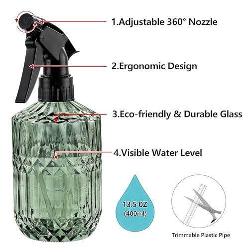 KCKHFA Glass Plant Misters for Inside, 13.5 oz Mister Spray Bottle for Plants, Spring Gardening, Cleaning, Hair, Pets Care with Adjustable Nozzle - Image 3