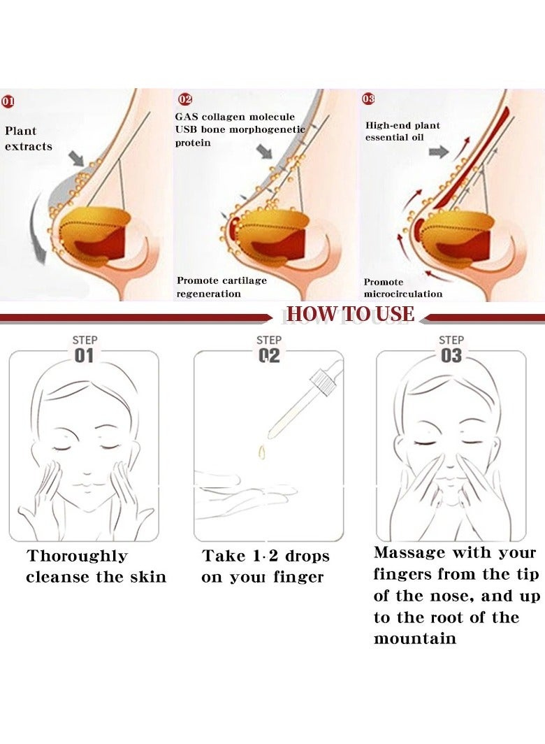 AS SEEN ON TV زيت الأنف العطري، مستخلص تدليك عظام الأنف، زيت الأنف العطري لتقويم الأنف، مصل شد ورفع الأنف، 30 مل - Image 5