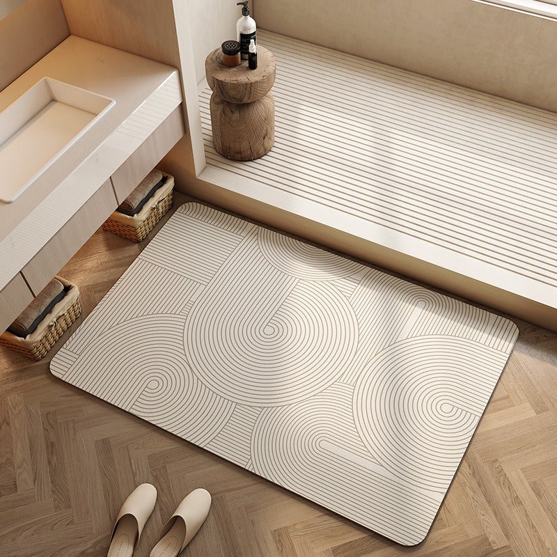 Creamy Style Non-Slip Diatomaceous Earth Floor Mat - Customizable, Absorbent & Quick-Drying for Bathroom