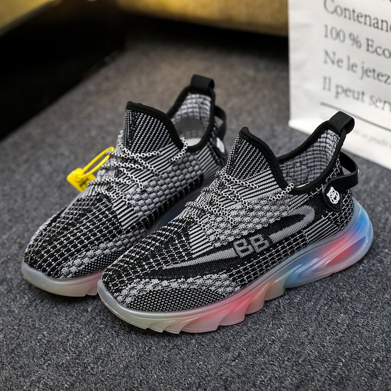 Women's High Top Sneakers Breathable Knitted Casual Sports Shoes - Image 3