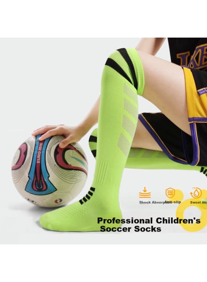 Victoriatourist Soccer Socks For Children With Long Terry Bottom, Autumn And Winter Professional Sports High Socks For Boys, Sweat-absorbing, Non-slip For School Compeions - Image 1