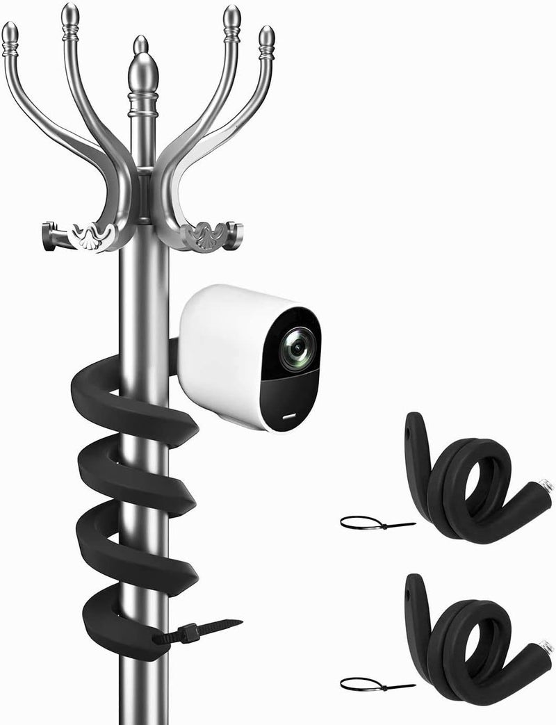 أوكيميو حامل قابل للتعديل بالتواء لكاميرات eufyCam 2C/2C Pro/SoloCam S220/SoloCam C210/Arlo Pro 5S/Pro 4/Pro 4/Ultra/Ultra 2/Essential ومعظم الكاميرات ذات الخيط 1/4 بوصة-20، بدون حفر (أسود، 2 قطعة) - Image 4