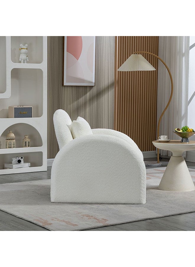 DANUBE HOME Bergman 1 Seater Fabric Accent Chair Modern Design One Seat Sofas Comfortable Living Room Furniture L 84 x W 84 x H 80 Cm White  - Image 4