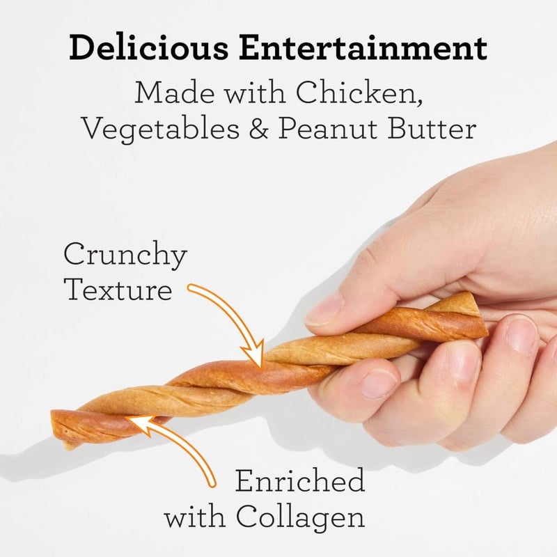 DreamBone CollaYUMS Twists Plus Collagen Chews for Dogs, 10 Count, Treat Your Dog to Rawhide-Free Chews Made with Chicken, Vegetables and Peanut Butter - Image 3