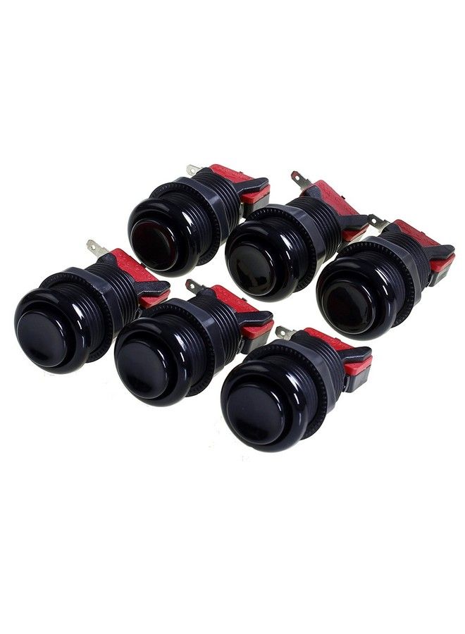 Atomic Market American Style 28Mm Standard Arcade Push Button 6 Pack Black With Microswitch - Image 1