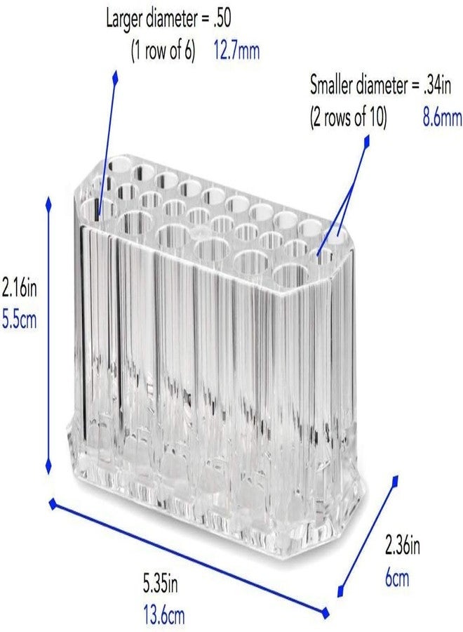 GALV 26 slot makeup brush holder, clear cosmetic storage display holder, makeup brush pencil organization,makeup brush holder. acrylic(1 pcs)(transparent) - Image 2