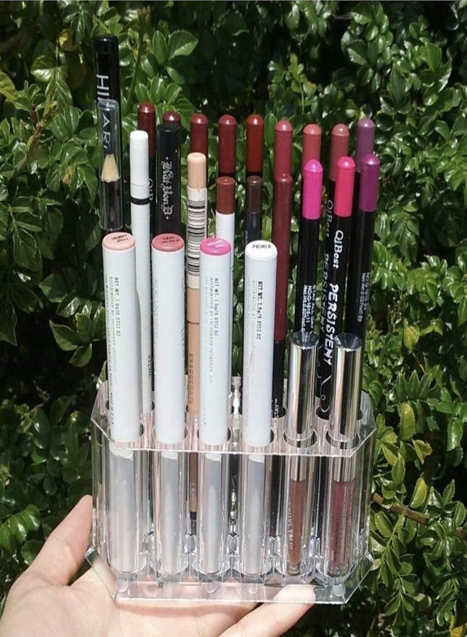 GALV 26 slot makeup brush holder, clear cosmetic storage display holder, makeup brush pencil organization,makeup brush holder. acrylic(1 pcs)(transparent) - Image 3