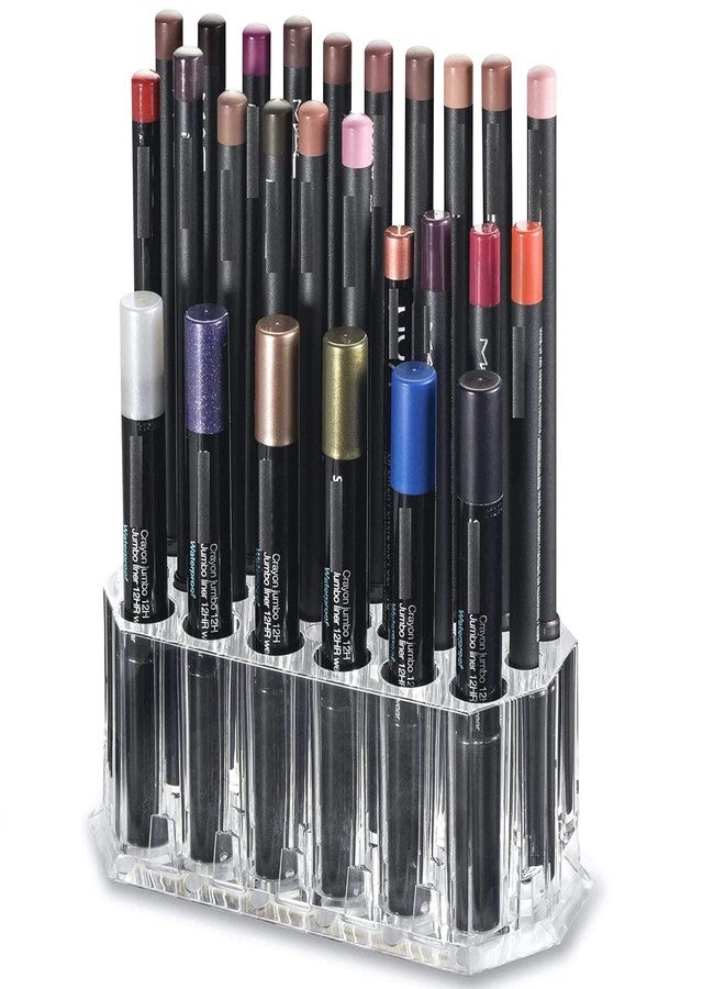 GALV 26 slot makeup brush holder, clear cosmetic storage display holder, makeup brush pencil organization,makeup brush holder. acrylic(1 pcs)(transparent) - Image 1