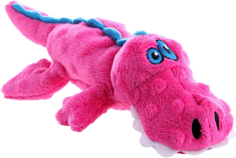 goDog Gators Squeaky Plush Dog Toy, Chew Guard Technology - Pink, Small - Image 2
