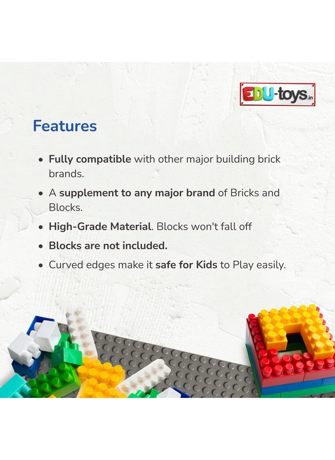 Edu Toys - Edu Toys Base Plastic Plate Board 32 x 32 Pegs/Dots for Classic Building Blocks Bricks Compatible with All Brands - Light Blue - Image 1