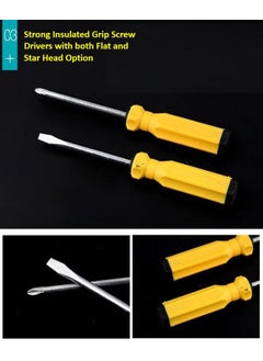 DCELLA DCELLA Hand Tool Kit Tool for Home Use Includes Plier Cutter Measuring Tape 2 Screw Driver Electrical Tester with 5 Allen Keys Tool Set Storage Box  - Image 4