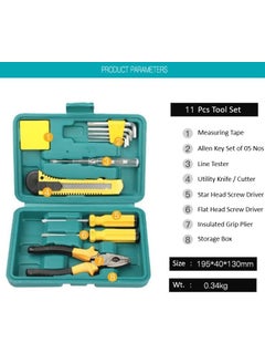 DCELLA DCELLA Hand Tool Kit Tool for Home Use Includes Plier Cutter Measuring Tape 2 Screw Driver Electrical Tester with 5 Allen Keys Tool Set Storage Box  - Image 3