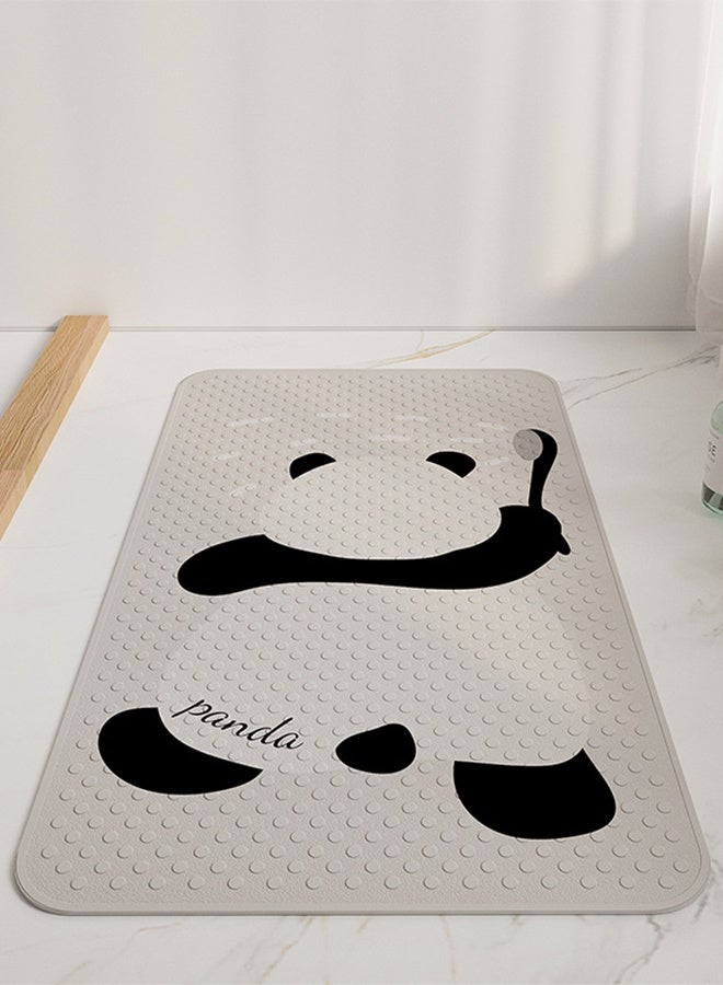 DUNISO حصيرة حمام غير قابلة للانزلاق بنقشة باندا، حصيرة استحمام مقاومة للماء، حصيرة تدليك للقدم مع فتحات تصريف وكؤوس شفط 40*70 سم، حصيرة استحمام للبانيو، المرحاض وأرضيات الحمام - رمادي - Image 2