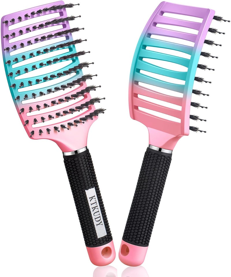 KTKUDY Wet or Dry Detangling Hair Brush for All Hair Types  Eliminates Knots  Reduces Breakage Hairbrush  Tangle Free Detangler Brush For Women Men  Kids Single 1 Count