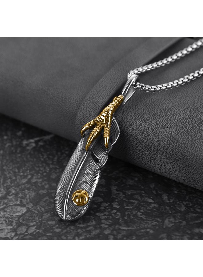 European And American Stainless Steel 304 Cast Pendant Necklace Titanium Steel Flip Sand Pendant Accessories Necklace Polishing Process Necklace