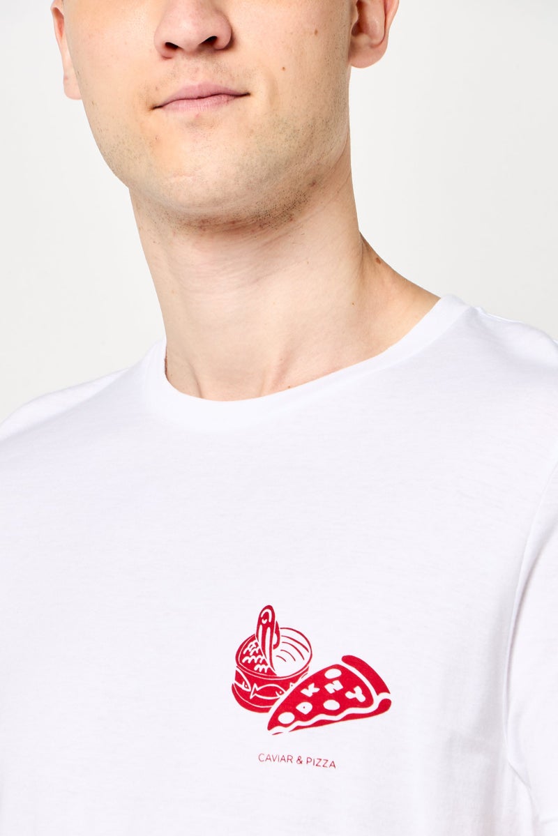 DKNY Men Crew Neck Short Sleeve Graphic Print T-Shirt, White - Image 3