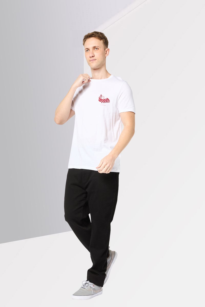 DKNY Men Crew Neck Short Sleeve Graphic Print T-Shirt, White - Image 2