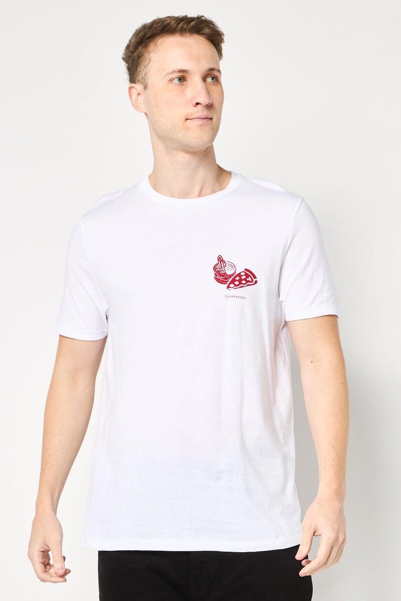 DKNY Men Crew Neck Short Sleeve Graphic Print T-Shirt, White - Image 1