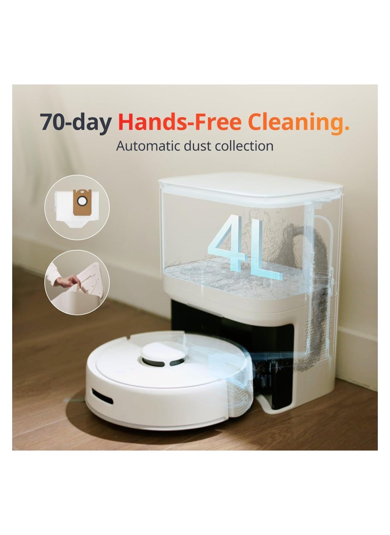 SwitchBot - Mini Robot Vacuum K10+ with Self-Empty Base for 70-Day of Cleaning, LiDAR Navigation, Smart Mapping, 2500Pa Suction, 48dB Ultra Quiet, 150Mins Max, Compatible with voice control, 2.4G WiFi Connected - Image 1