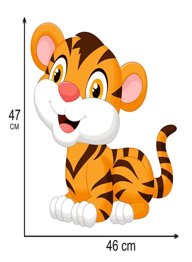 Decals Creation Baby Lion,Tiger Cartoon 3D Wall Sticker for Kids Room, Living Room, (Size -47Cm X 46Cm) - Image 2