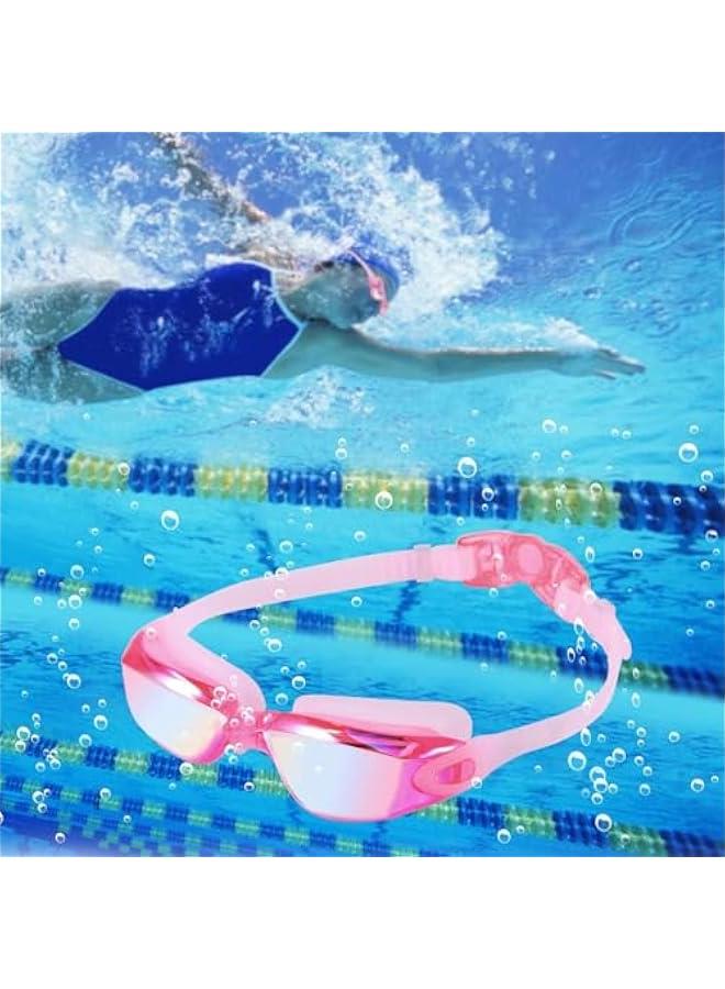 هوكور نظارات سباحة من تراسل، نظارات سباحة مضادة للضباب ولا تسرب للحماية من الاشعة فوق البنفسجية، نظارات امان للبالغين والنساء والرجال والمراهقين - Image 5