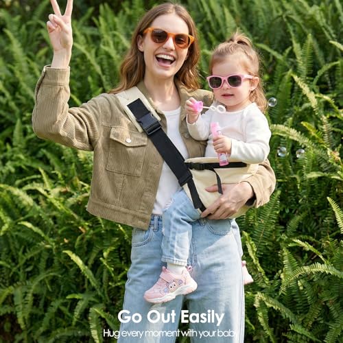 Shiaon Baby Sling Carrier Newborn to Toddler, Adjustable Toddler Carrier Sling Baby Carrier Toddlers Sling Carriers Hip Carriers for 7-40lbs, Beige - Image 2