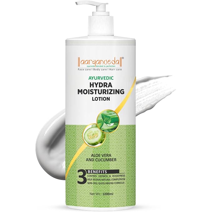 Aryanveda Hydra Moisturizing Body Lotion, instant hydration For Dry Skin With Aloe Vera & Cucumber For Men & Women 1000 ML - Image 1