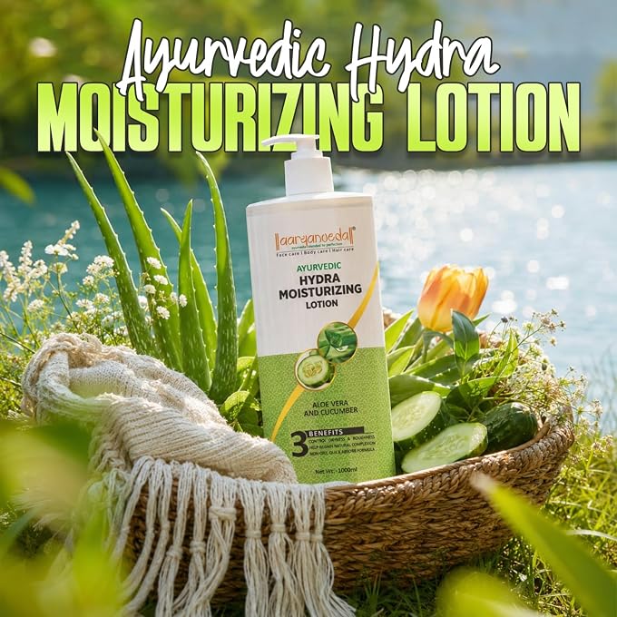 Aryanveda Hydra Moisturizing Body Lotion, instant hydration For Dry Skin With Aloe Vera & Cucumber For Men & Women 1000 ML - Image 3