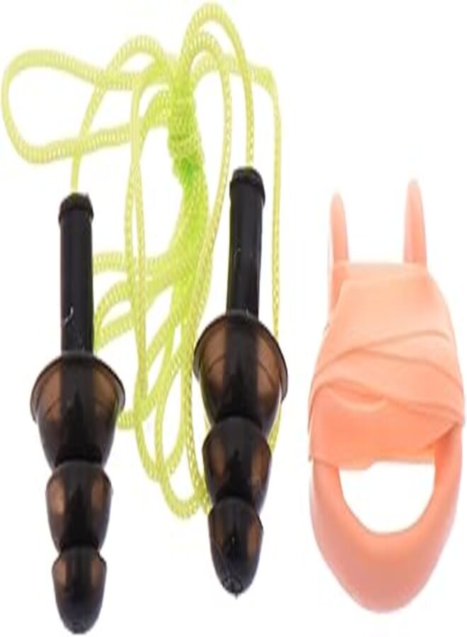 Generic Nostril and Earplug, Black/Phosphorescent/Orange