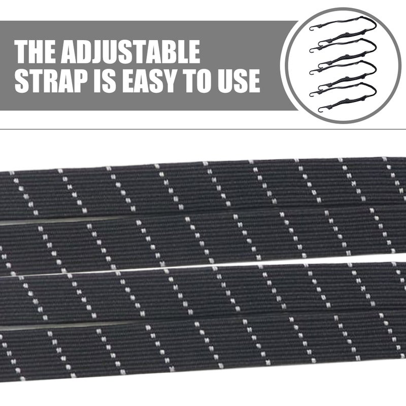 4pcs Heavy-duty Nylon Cord Bike Luggage Strap Cargo Adjustable Strap With Hook - Image 2
