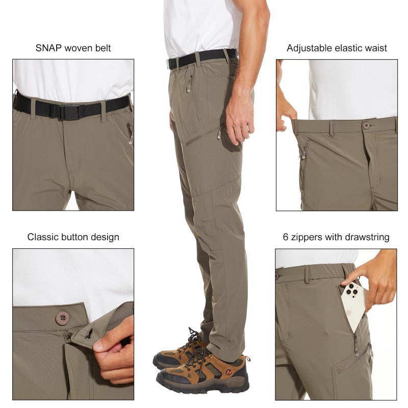 Arunlluta Hiking Pants for Men, Hiking Travel Pants Water-Resistant Mens Work Pants Stretch Quick Dry Lightweight - Image 3
