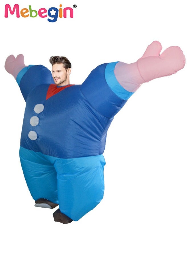 MEBEGIN Sailor Shape Inflatable Suit, Funny Sea Man Inflatable Costume with Blower and Battery Case, Creative Blow up Pretend Toy Costume for Dess up Parties, Festivals and Cosplay Games, Suitable 150-195cm Height, 4 AA Batteries Required(Not Included)  - Image 2