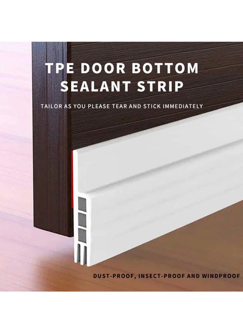 l&wen Door Draft Stopper, Self-Adhesive Door Seal Strips Sweeps for Bottom of Doors Seal Gap Reduce Wind, Dust (2m Brown)  - Image 3