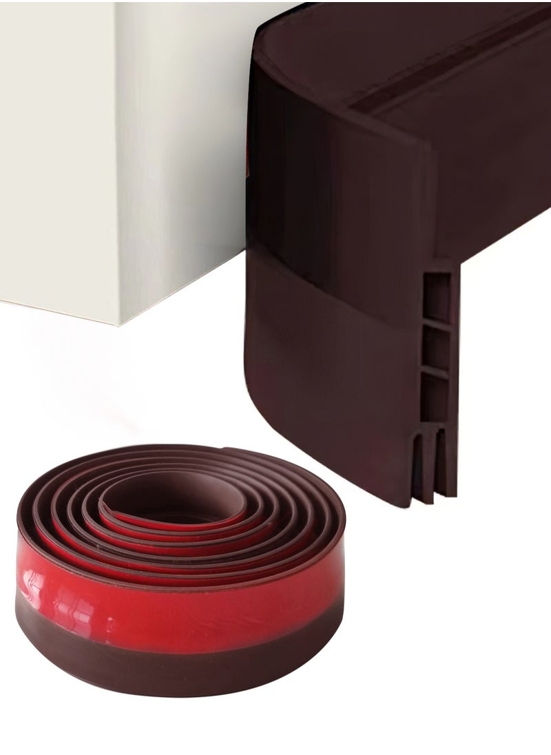l&wen Door Draft Stopper, Self-Adhesive Door Seal Strips Sweeps for Bottom of Doors Seal Gap Reduce Wind, Dust (2m Brown)  - Image 1