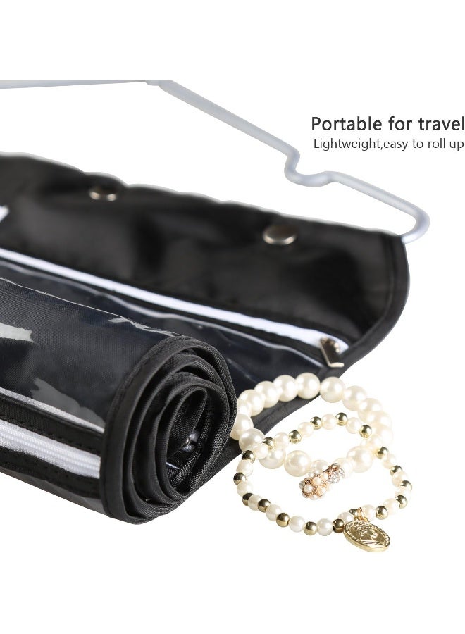 BB Brotrade Hanging Jewelry Organizer,Accessories Organizer,56 Zipper Pocket Organizer for Holding Jewelries (Black-Zipper) - Image 4