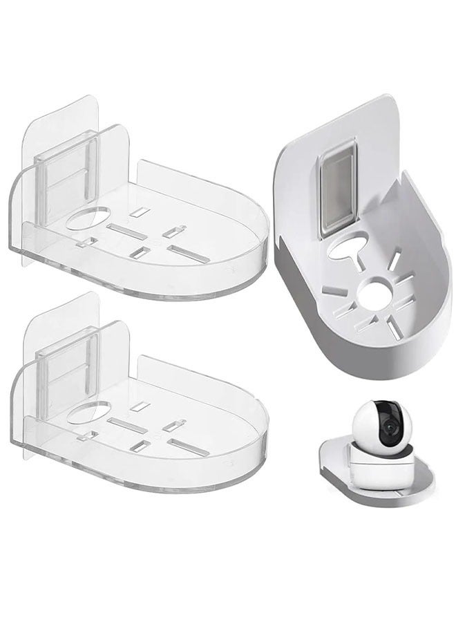 3 Pcs Acrylic Small Wall Shelf,Surveillance Bracket with Adhesive,Easy to Install No Drill，Mini Floating Wall Shelves for Security Cameras, Baby Monitors, Speakers(2 transparent, 1 white)3 Pcs Acrylic Small Wall Shelf,Surveillance Bracket with Adhesive,Easy to Install No Drill，Mini Floating Wall Shelves for Security Cameras, Baby Monitors, Speakers(2 transparent, 1 white) - Image 1