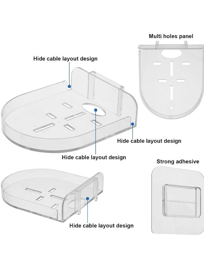 3 Pcs Acrylic Small Wall Shelf,Surveillance Bracket with Adhesive,Easy to Install No Drill，Mini Floating Wall Shelves for Security Cameras, Baby Monitors, Speakers(2 transparent, 1 white)3 Pcs Acrylic Small Wall Shelf,Surveillance Bracket with Adhesive,Easy to Install No Drill，Mini Floating Wall Shelves for Security Cameras, Baby Monitors, Speakers(2 transparent, 1 white) - Image 4