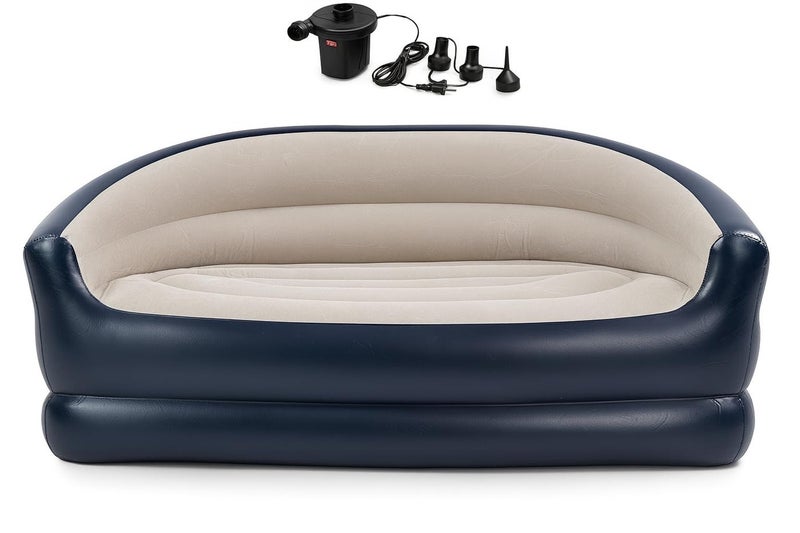 Yosogo Folding Portable Inflatable Double Sofa Lazy Flocking TwoSeater Lounge Chair with Electric Air Pump Great for Pop Up Indoor Living Room and Outdoor