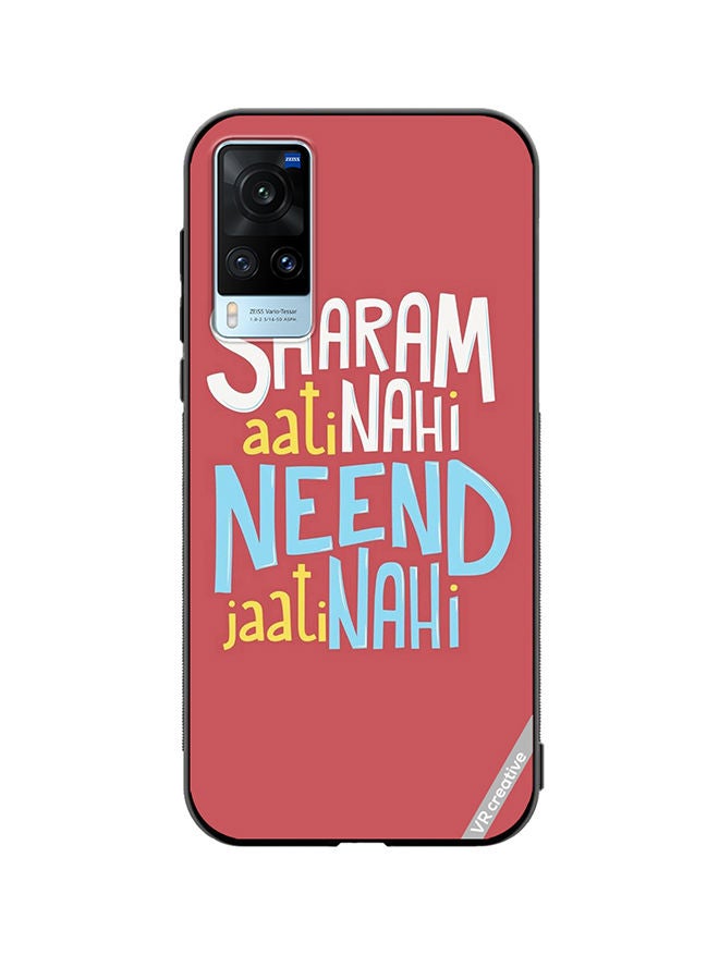 VR CREATIVE Protective Case Cover For Vivo X60 Sharam Ati Nahi Design Multicolour - Image 1