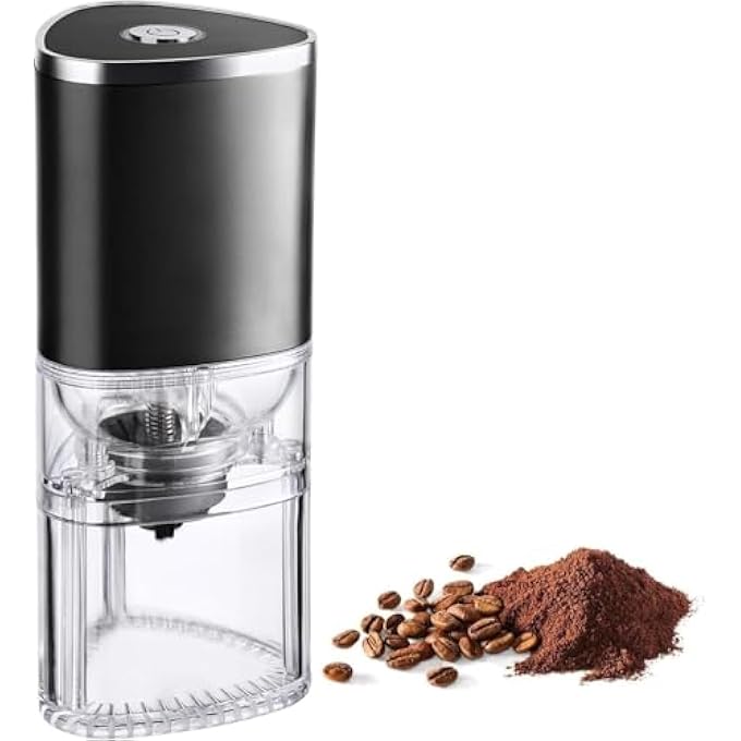 أكس سبرينج مطحنة القهوة الكهربائية سهلة التنظيف بحجم 155 مل مطحنة حبوب قهوة أوتوماتيكية بحجم 155 مل، مطحنة حبوب القهوة مع إعداد متعدد الطحن ومؤقت، مطحنة فول كهربائية قابلة لإعادة الشحن USB لمدة 3 دقائق - Image 1