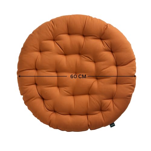 SKANDA FAB Premium Cotton Floor Seating Cushion | Luxurious Comfort & Microfiber Fill 60X60 CM Large Size for Meditation | Floor Cushions | Pooja | Living Room | Pets | Outdoor CinnamonBrown Pack of 2 - Image 2